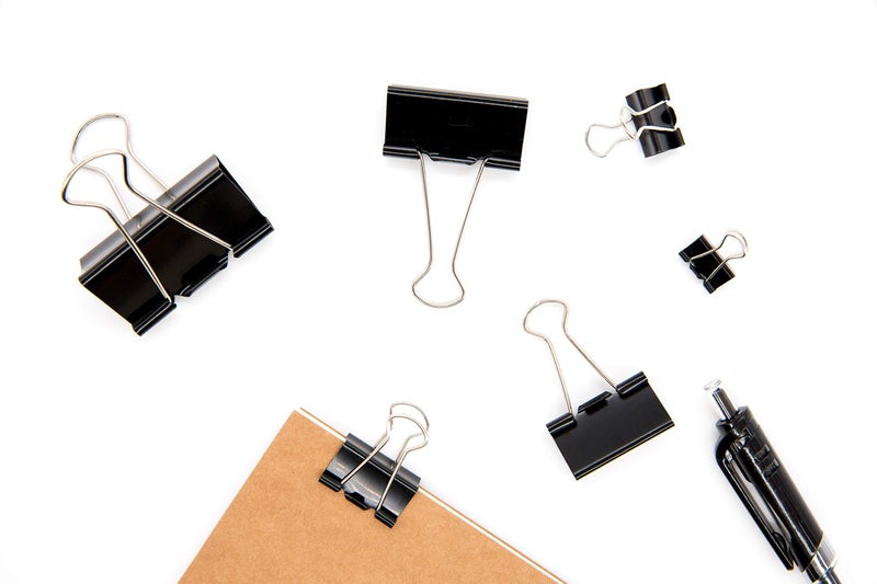 DSTELIN Binder Clips Paper Clamps Assorted Sizes 100 Count (Black), X Large, Large, Medium, Small, X Small and Micro, 6 Sizes in One Pack, Meet Your Different Using Needs. - Image 5